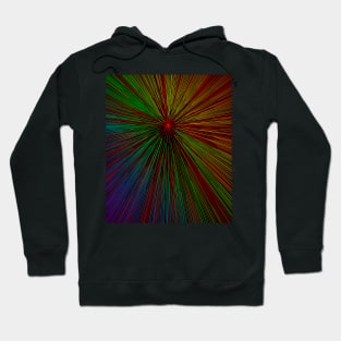 A colorful hyperdrive explosion - rainbow colors with red highlights version Hoodie